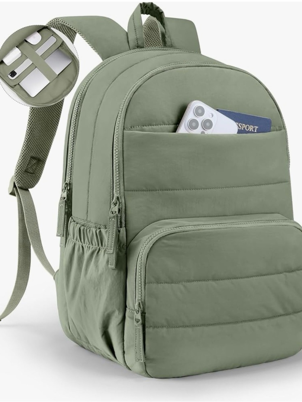 Sage Green Lightweight Everyday Backpack